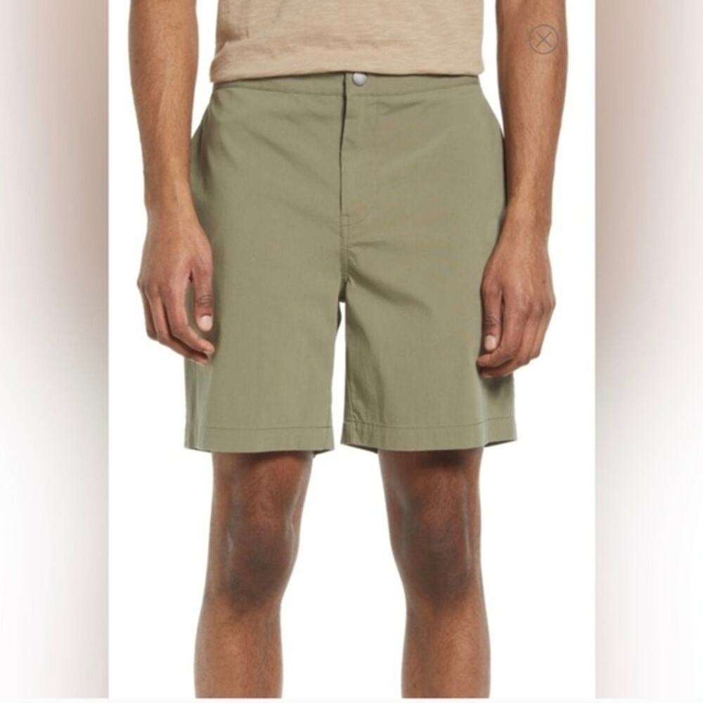 Treasure & Bond Olive Green Elastic Waist Shorts Slim Fit XXL b38.4